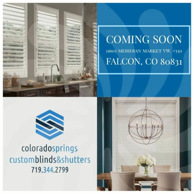 CS Custom Blinds will be open Monday, May 9th! We are so excited to finally open our showroom in our hometown of Falcon. Visit us to enter to win a gift basket of goodies valued over $150! We'll see you next week! 
11605 Meridian Market Vw. #130 (next door to the UPS Store)
#Colorado #ColoradoSprings #CSCustomBlinds #Blinds #Shutters #Shades #Home #HomeDecor #HomeImprovement #LocallyOwned #WindowCoverings #SmallBusiness #InteriorDesign #Realtor #Staging #NewHouse